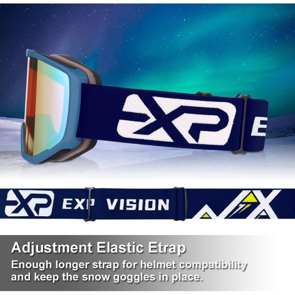 Women OTG Blue Frame Red Anti Fog UV Protection Snowboard Goggles - Picture 5 of 8